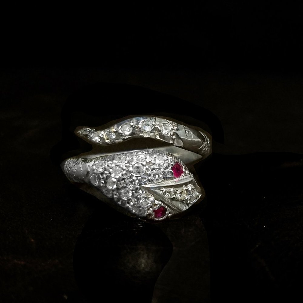 GOLD White GOLD DIAMONDS RUBY  🎆HOST PICK ❤🎆Re-Sizeable Serpentine - Picture 2 of 7